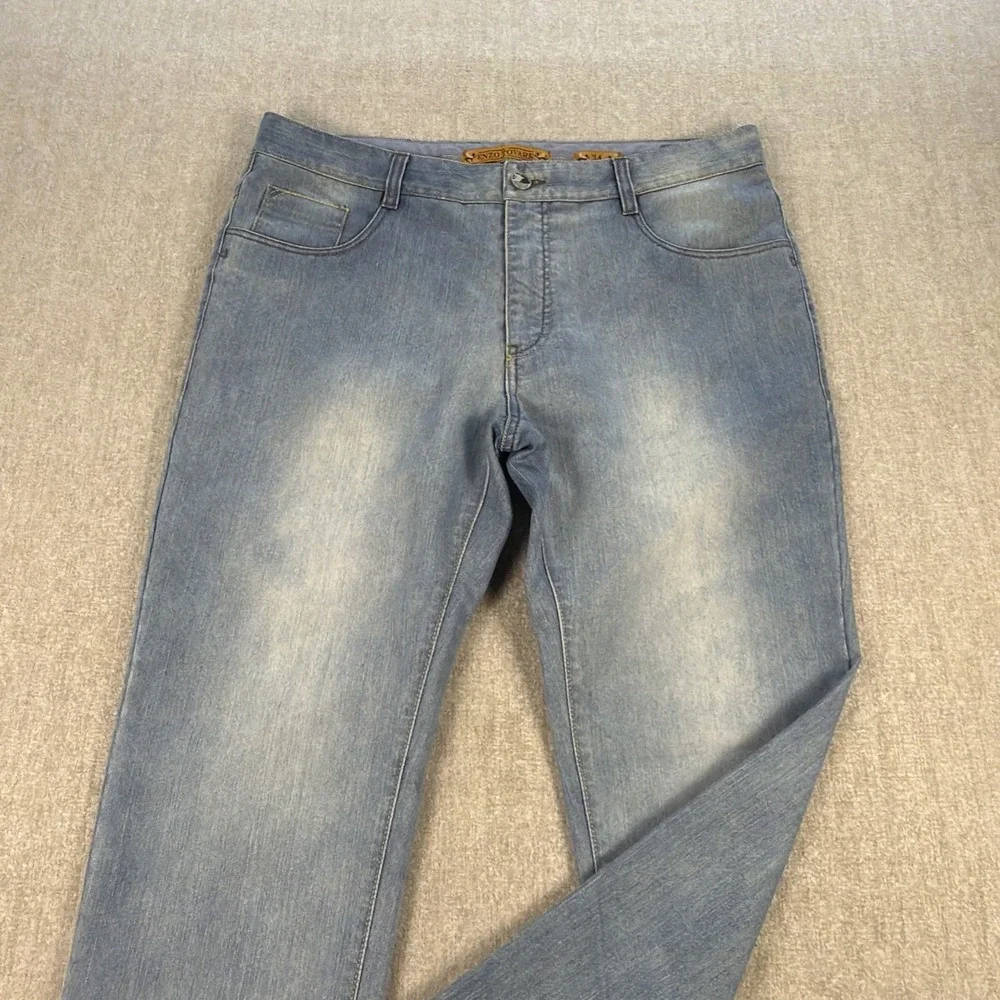 Enzo Tovare Jeans Women 34 Light Wash Denim 5 Pockets Straight Leg